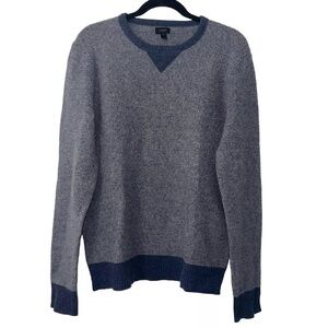 J Crew Lambswool Crewneck Pullover Sweater Blue